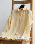 Yellow Pure Linen Shirt - 70 Lea (with Custom durable buttons)