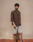 Dark Brown Pure Linen Shirt