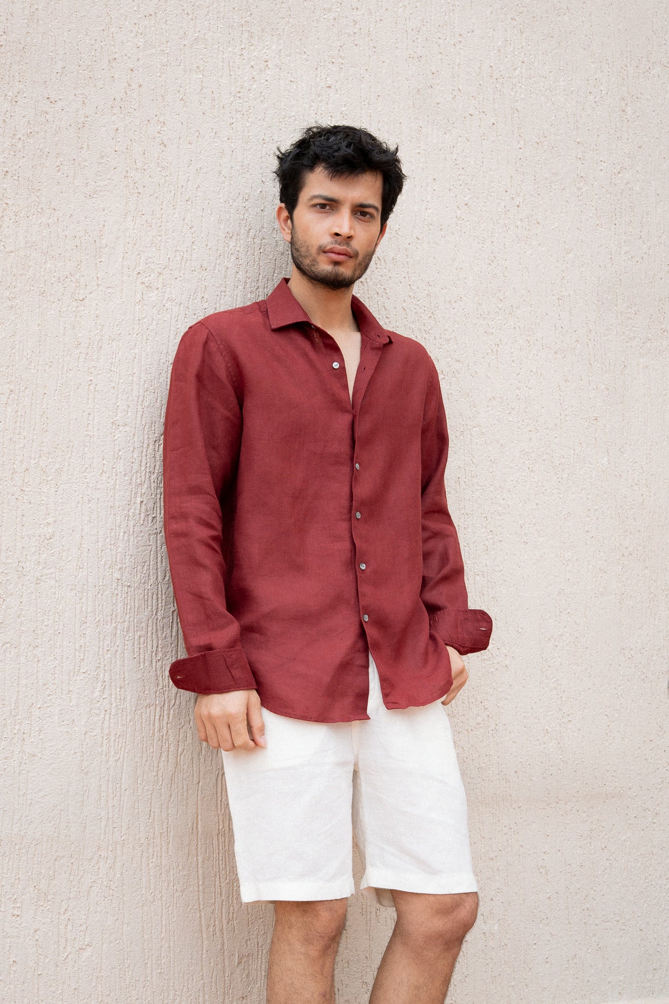 Red Linen Shirt