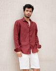 Red Linen Shirt