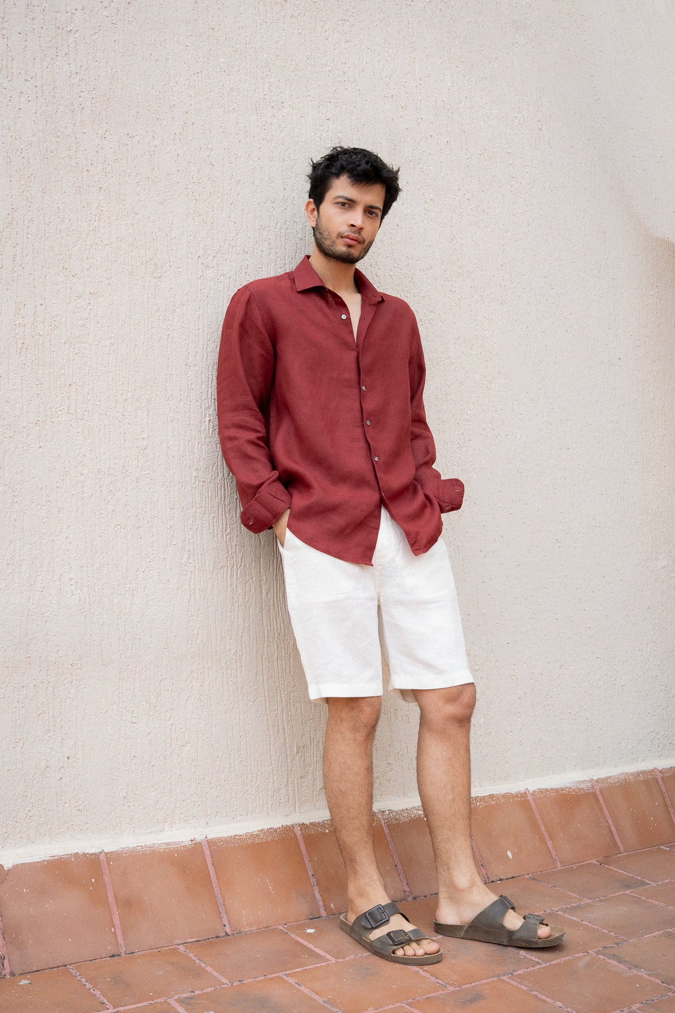 Red Linen Shirt