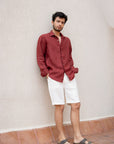 Red Linen Shirt