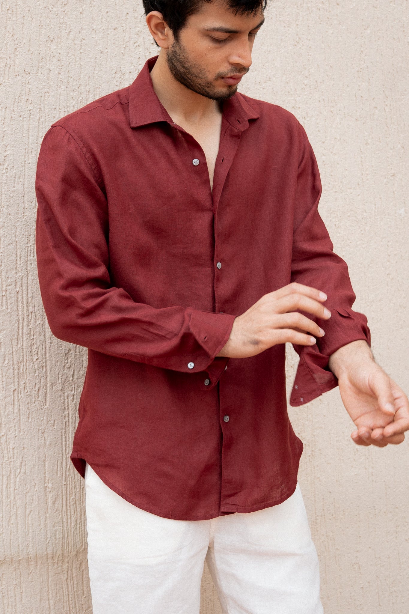 Red Linen Shirt