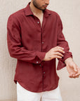 Red Linen Shirt