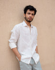 Natural Stripe Finest Irish Linen Shirt