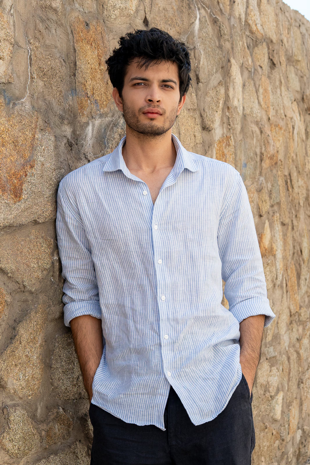 Indigo Stripe Finest Linen Shirt