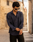 Ink Blue Pure Linen Shirt