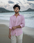 Pink Irish Linen Shirt