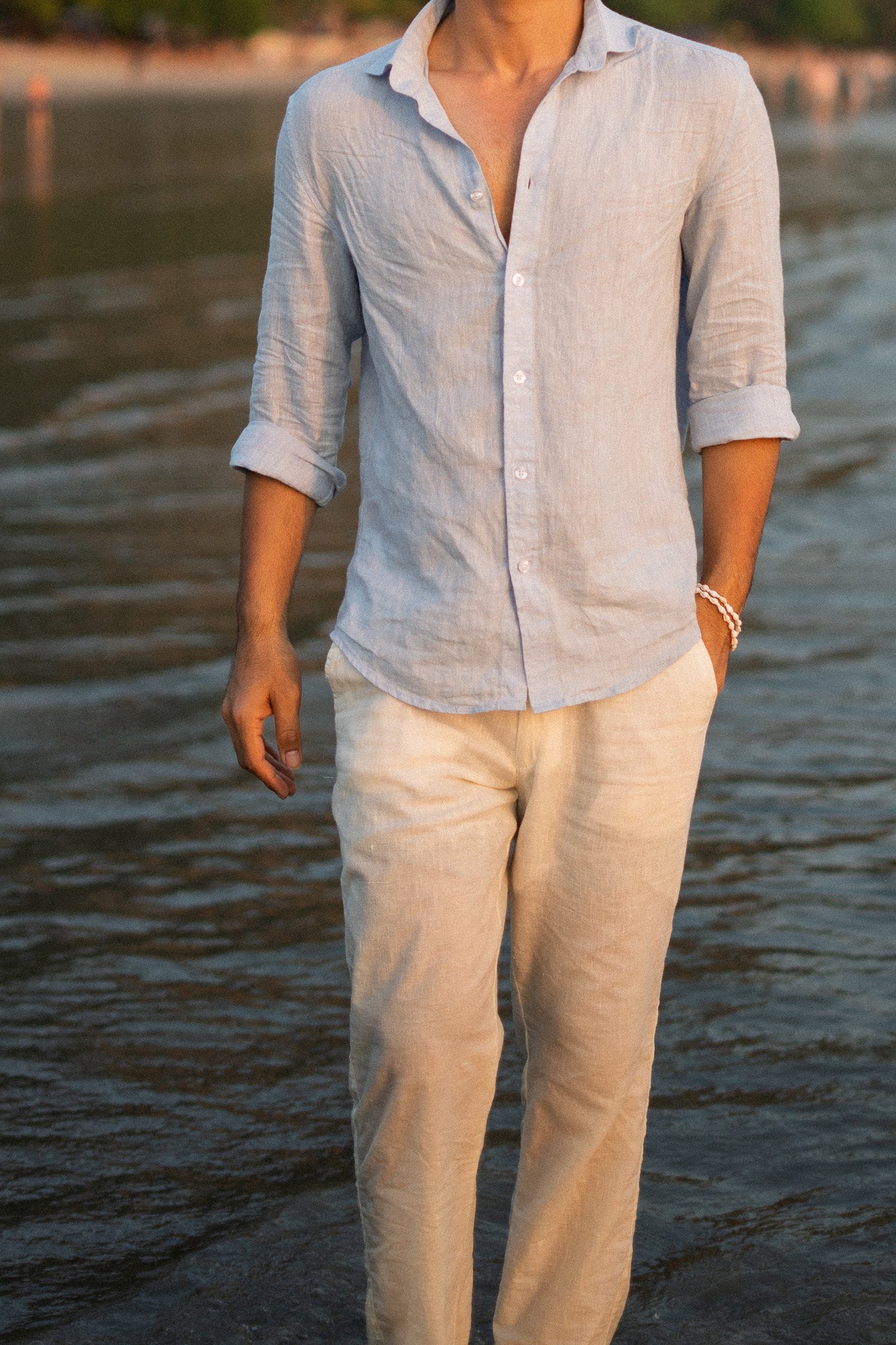 Off White Linen Pants