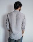 Rhino Grey Irish Linen Shirt - 70 LEA