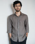 Dusty Olive Irish Linen Shirt - 70 LEA