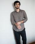 Dusty Olive Irish Linen Shirt - 70 LEA