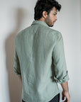 Eucalyptus Green Irish Linen Shirt - 70 LEA
