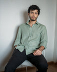 Eucalyptus Green Irish Linen Shirt - 70 LEA