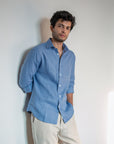 Irish Linen Shirt - Ice Blue