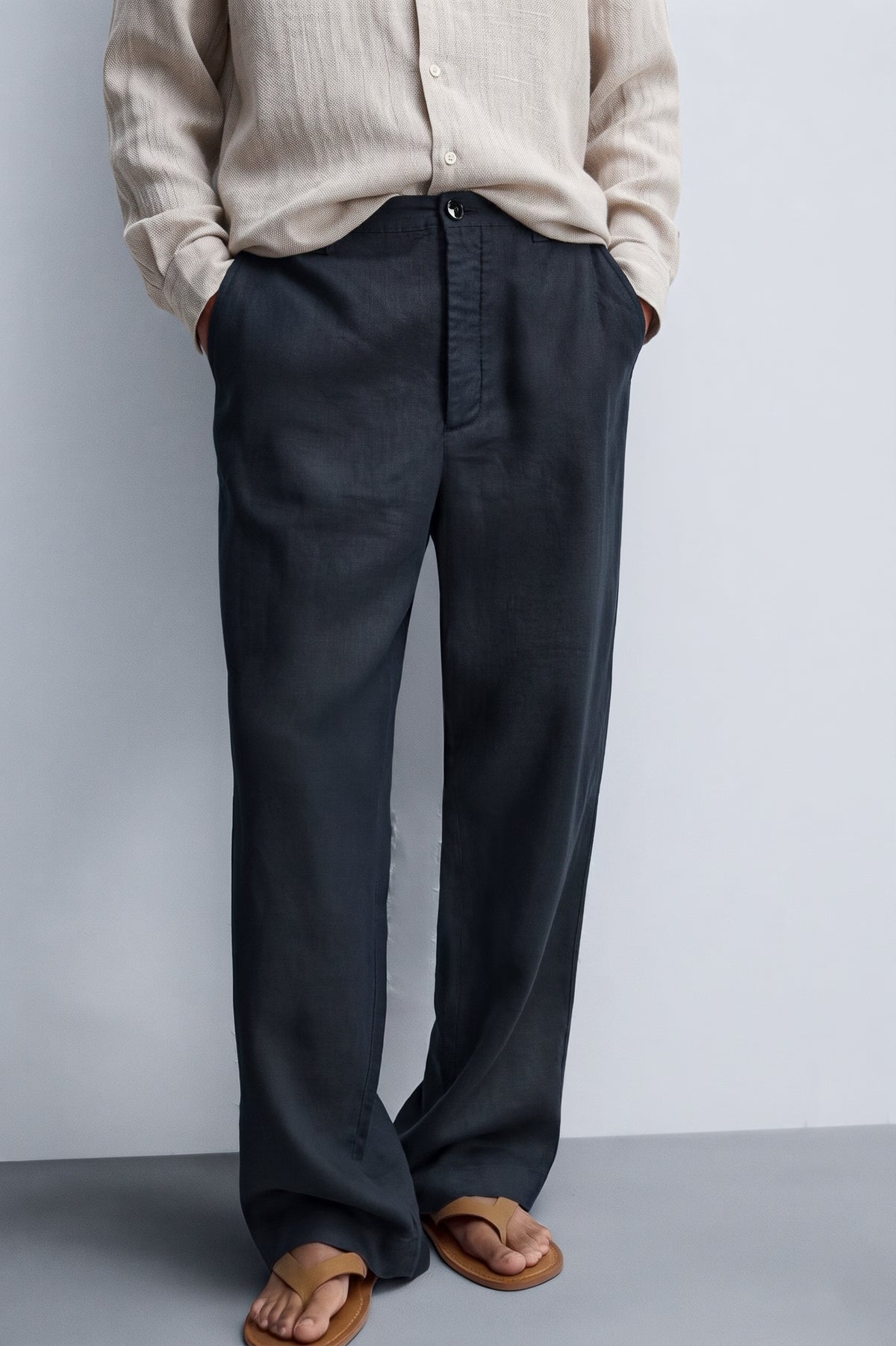 Black Linen Pants - Lightweight