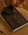 Dark Brown Pure Linen Shirt