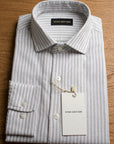 Beige Striped 100% Cotton Shirt