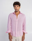 Pink Irish Linen Shirt