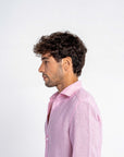 Pink Irish Linen Shirt