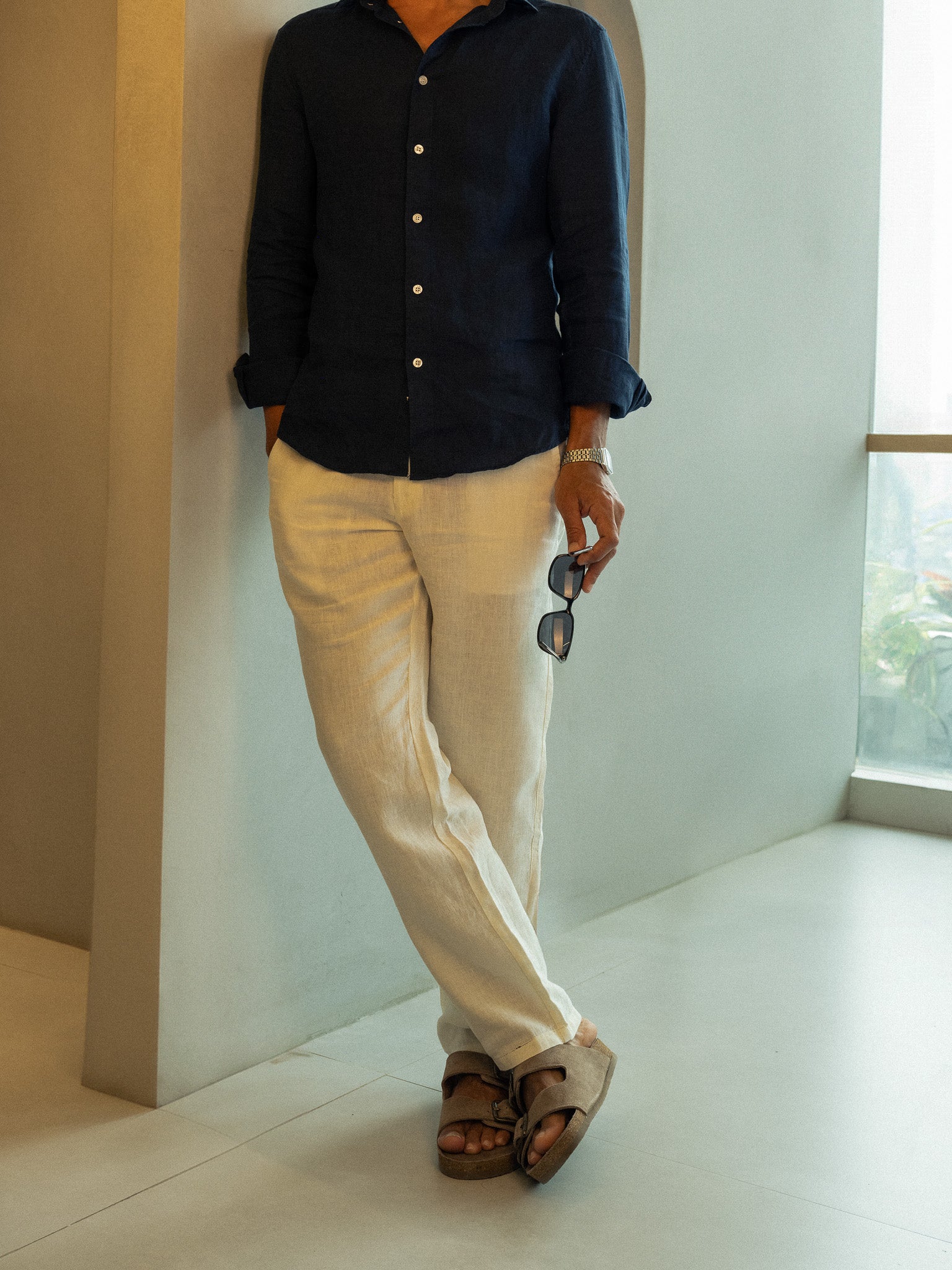Off White Linen Pants