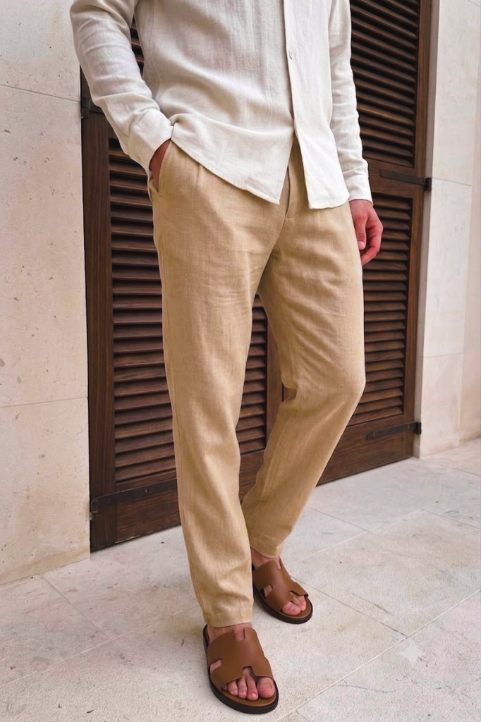 Khaki Linen Pants