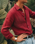 Red Linen Shirt