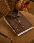 Dark Brown Pure Linen Shirt